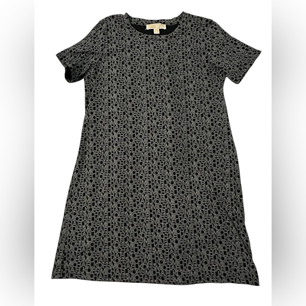 Michael Kors Womens Spell Out Logo T-Shirt Dress in Black‎ White - Size M
